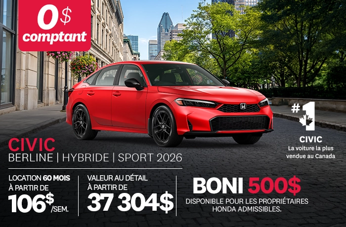 Bannière de Promotion Civic Sport Hybride 2026